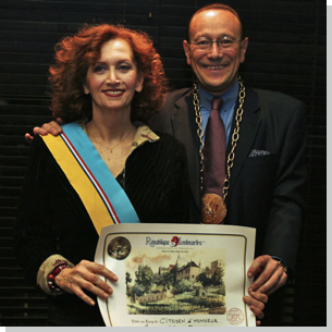 Valérie Bonnier et Jean-Marc Tarrit, Président de la République de Montmartre